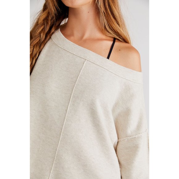 🎉 LAST CHANCE🎉 FREE PEOPLE Jamie Sweater / Oatmeal Heather - Picture 3 of 5